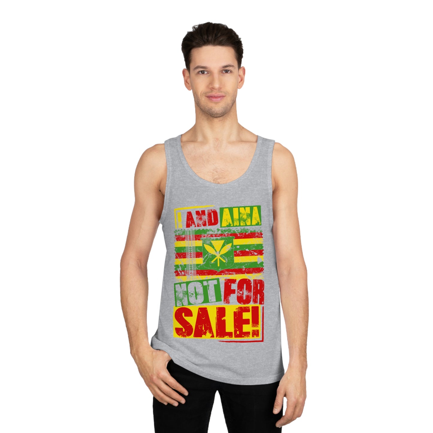 "I AND AINA NOT FOR SALE!" Unisex Softstyle™ Tank Top by SHAKAMAKA