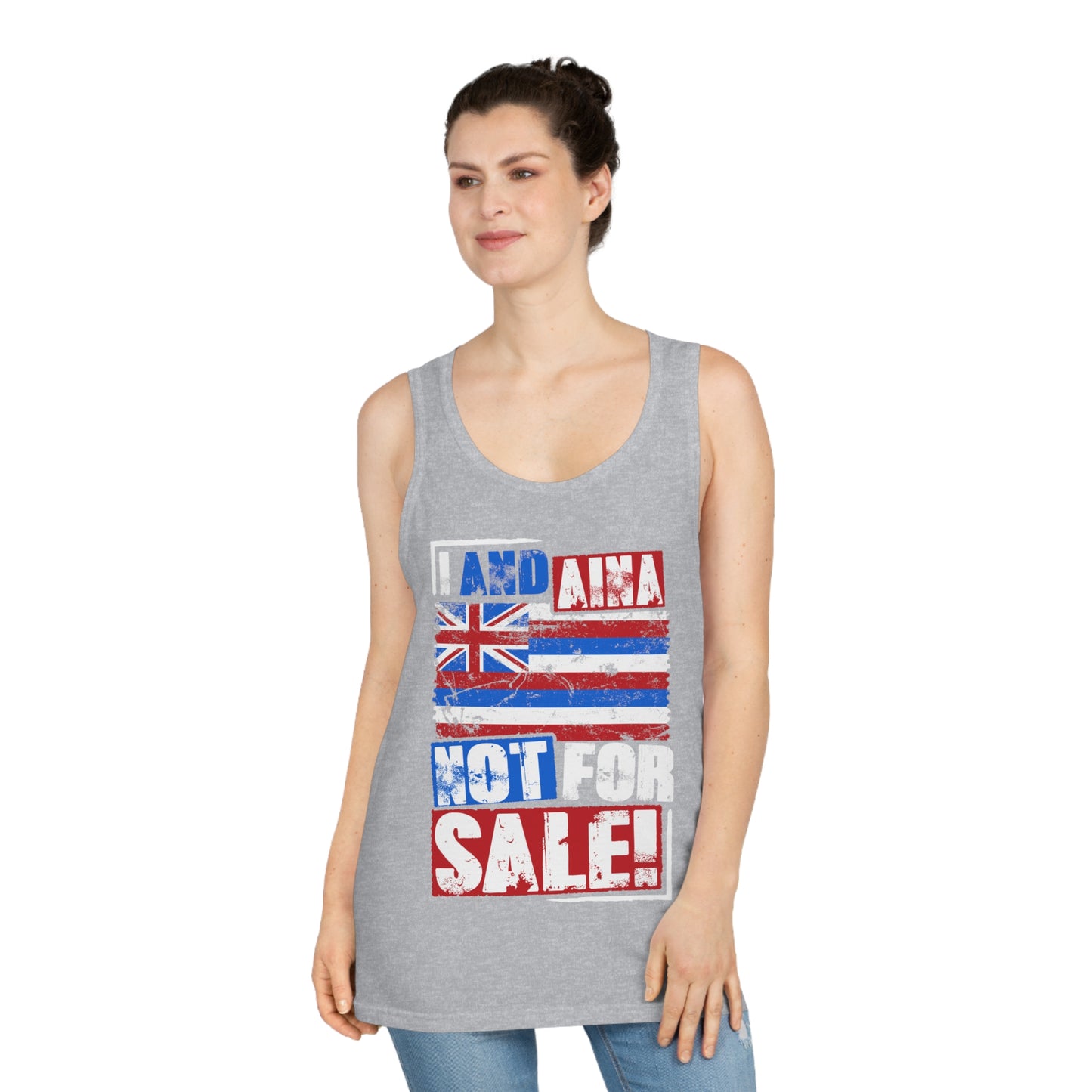 "I AND AINA NOT FOR SALE!'' Unisex Softstyle™ Tank Top by SHAKAMAKA